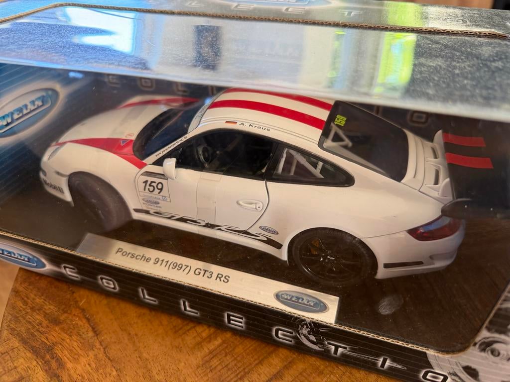 Welly 1/18 Porsche 911 GT3 RS - Nieuw in doos, G, Ophalen of Verzenden, Zo goed als nieuw, Welly