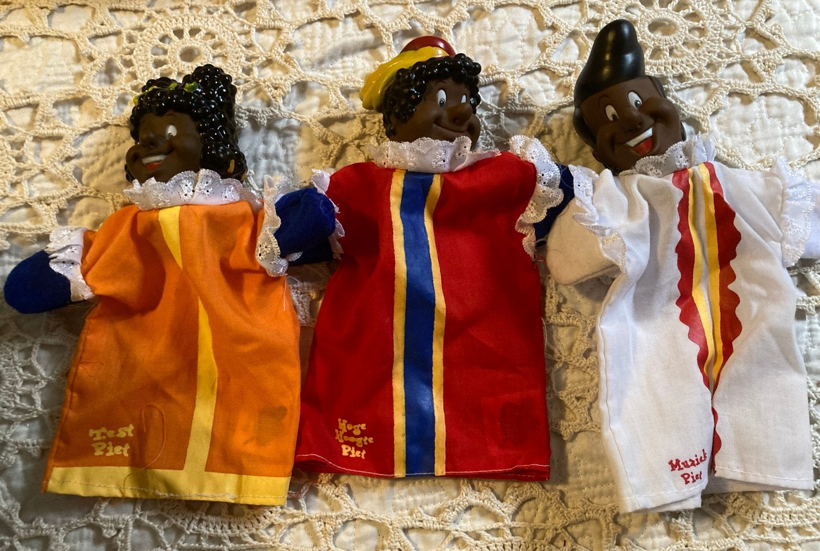 Poppenkast Pieten van De Club van Sinterklaas, 3 handpoppen, Diversen, Ophalen of Verzenden, Gebruikt