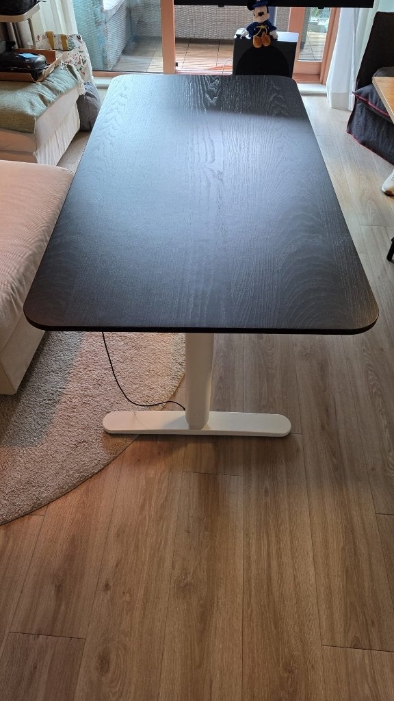 IKEA BEKANT elektrisch zit-sta bureau 160x80 cm – zwart/wit, Huis en Inrichting, Ophalen, Zwart, Zo goed als nieuw, IKEA