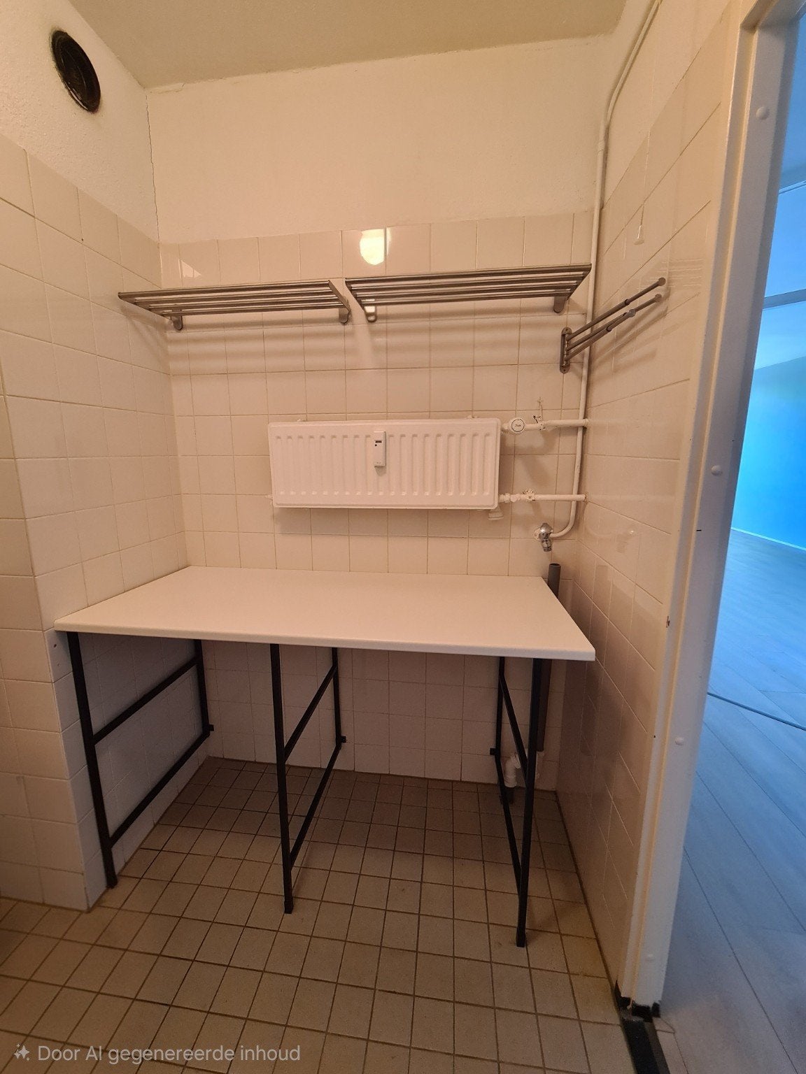 IKEA werktafel / werkbank met wit blad en zwart onderstel, Ophalen, Metaal, Zo goed als nieuw, IKEA