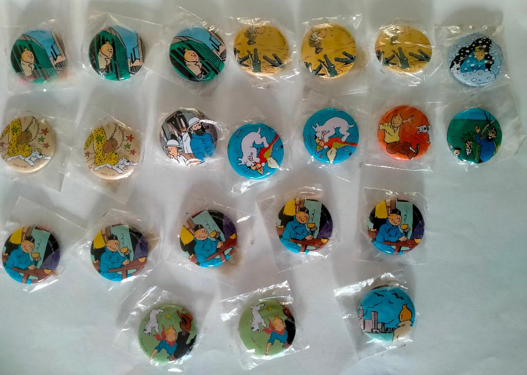 Kuifje Bobbie Haddock strip stripfiguren buttons Herge held, Verzamelen, Stripfiguren, Zo goed als nieuw, Overige typen, Overige figuren