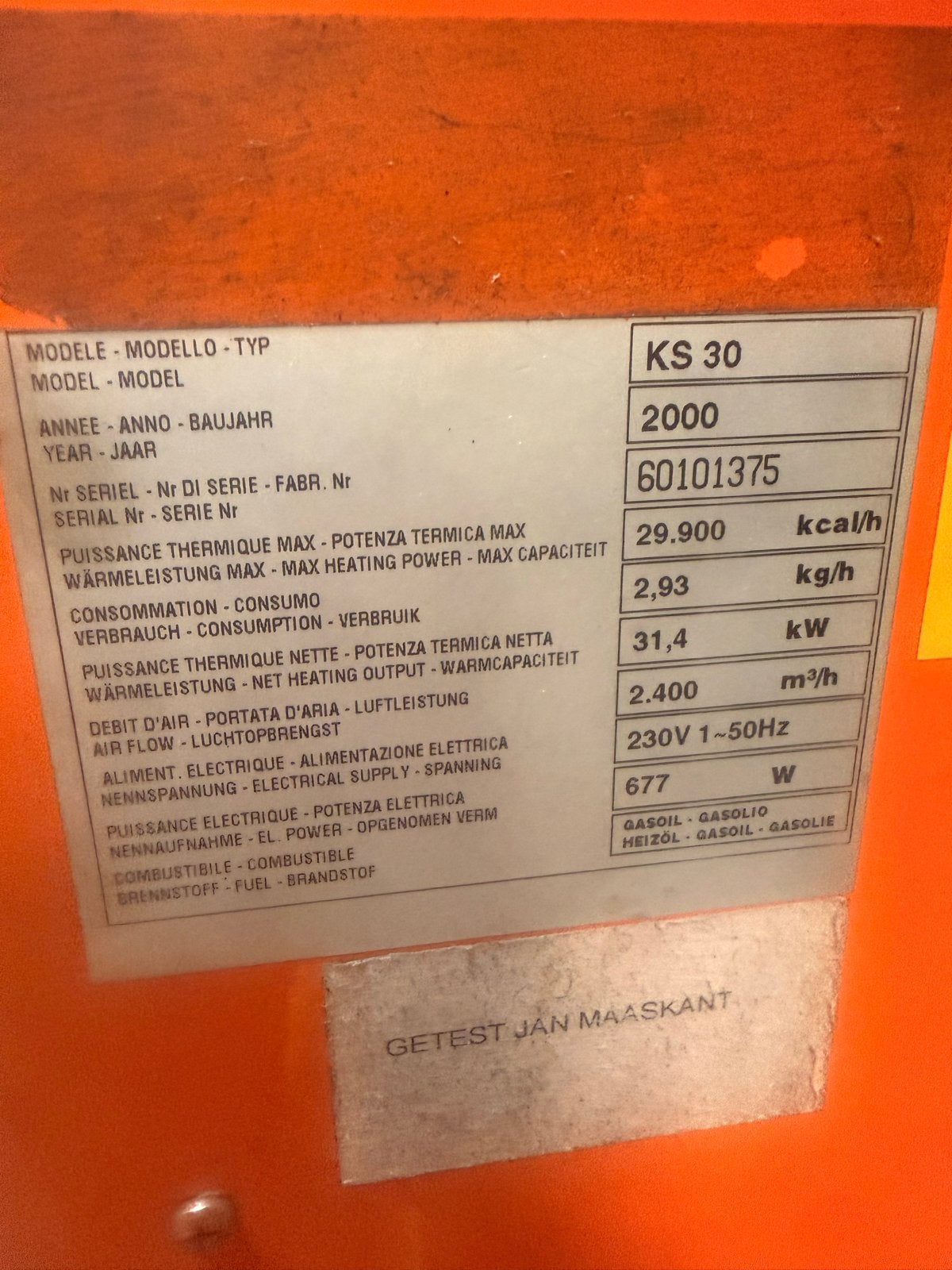 Euromac KS 30 Werkplaatskachel op gasolie/diesel, Ophalen of Verzenden, Gebruikt, Kachel, 30 tot 80 cm