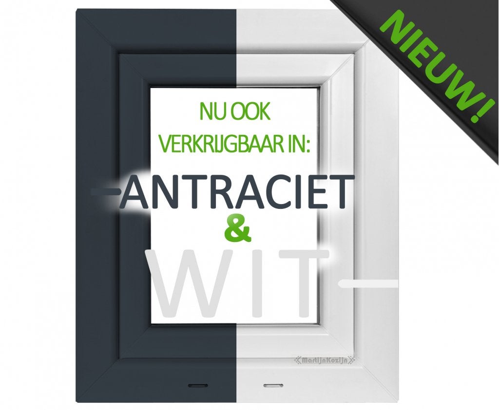 Kunststof antraciet draaikiep kozijn b50 x h60 RAL7016, Niet ingevuld, Kunststof, Minder dan 75 cm, Raamkozijn