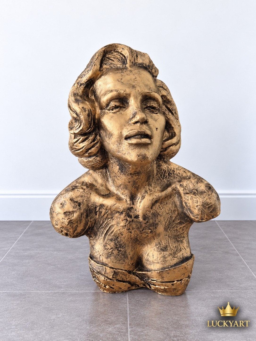 Buste Vrouw Antiek Goud 55 cm – Polyester Beeld – €60, Ophalen