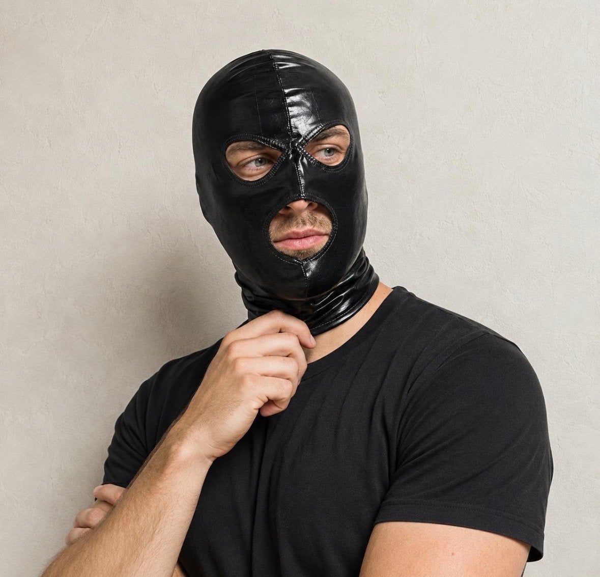 Elastisch Hoofdmasker voor Fetisj Feestjes - Zwart, Kleding | Heren, Ophalen of Verzenden, Nieuw