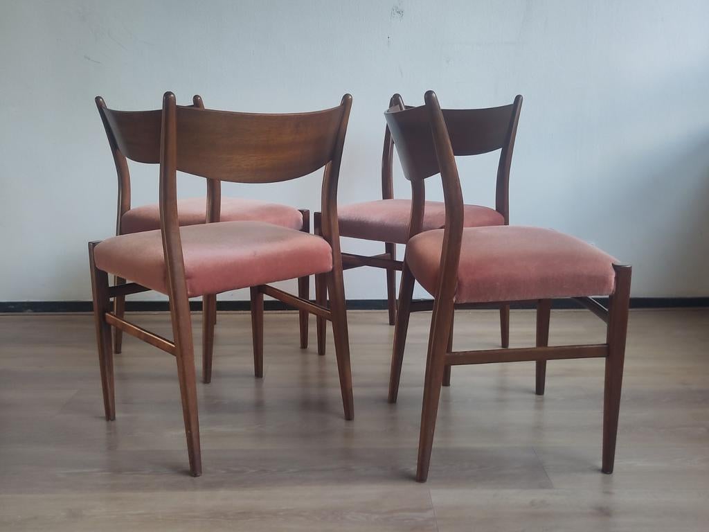 4x stoel Pastoe SA10 eetkamerstoel Cees Braakman teak hout, Ophalen, Gebruikt, ., Vier