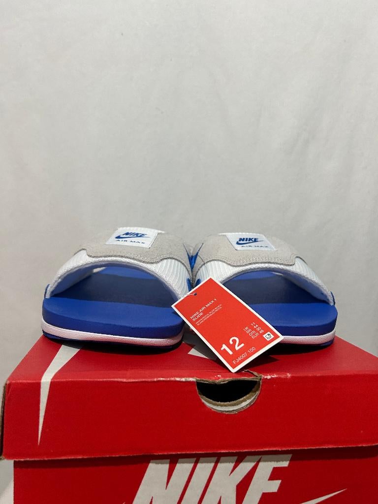 NIEUW IN DOOS! Maat 46 - Nike Air Max 1 Slide Royal Blue, Slippers, Nike, Nieuw, Nike