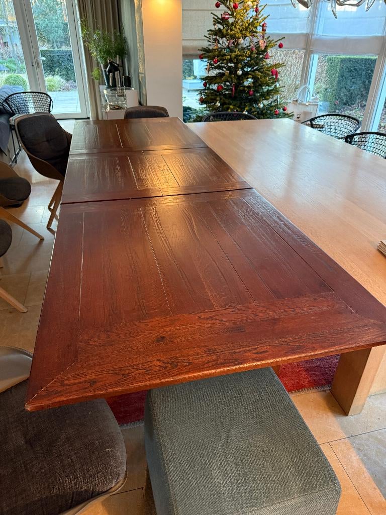 Houten tafel 210 x 90, Huis en Inrichting, Tafels | Eettafels, Ophalen, Gebruikt, 200 cm of meer, 50 tot 100 cm
