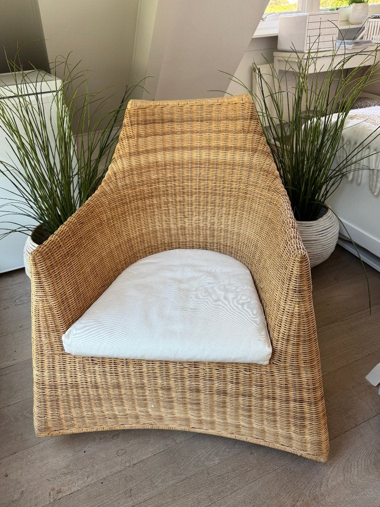 Rieten schommelstoel, Huis en Inrichting, Stoelen, Ophalen, Gebruikt, Overige kleuren, Riet of Rotan