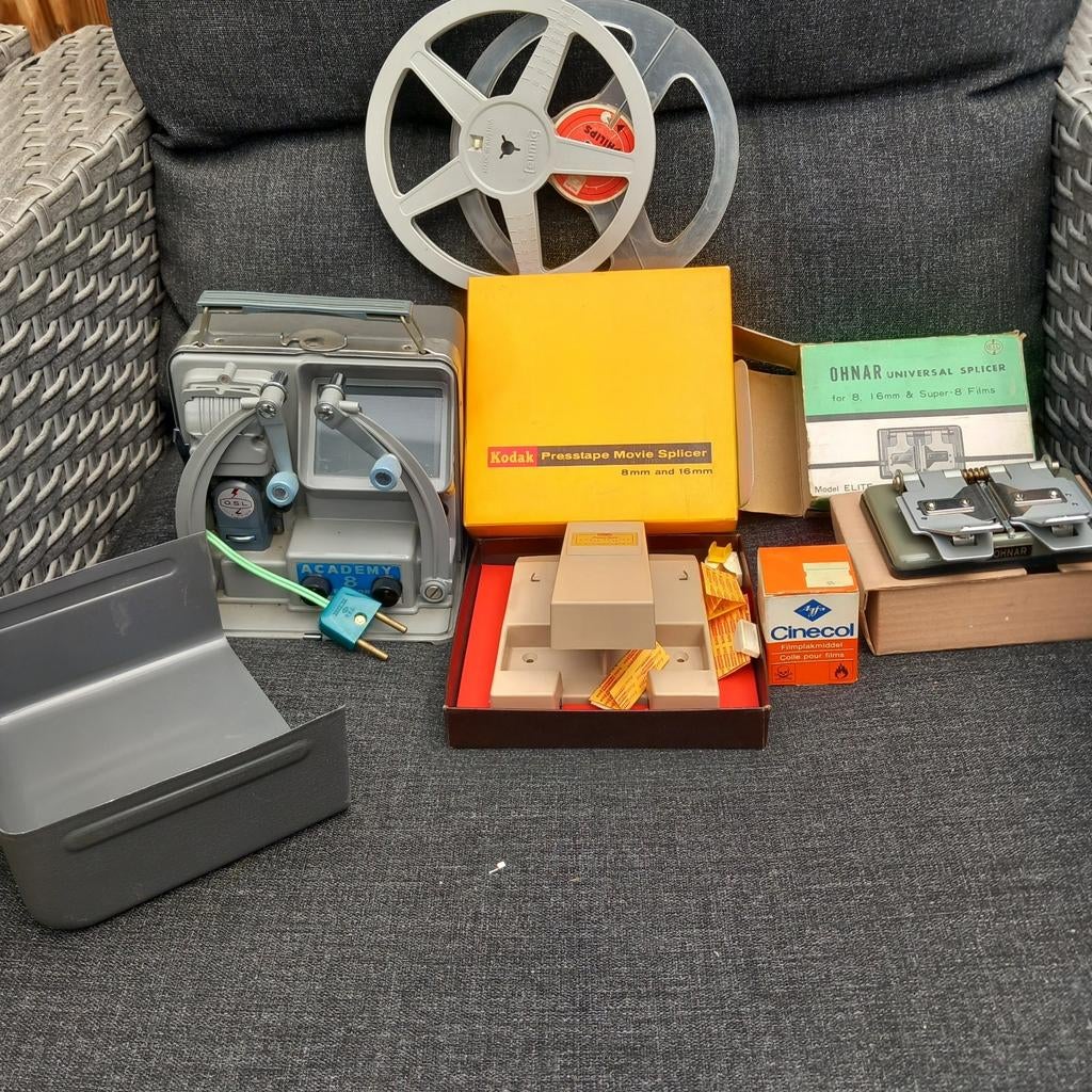 Vintage Film Bewerking Set: Editor, Splicer & Accessoires, Ophalen, Accessoire