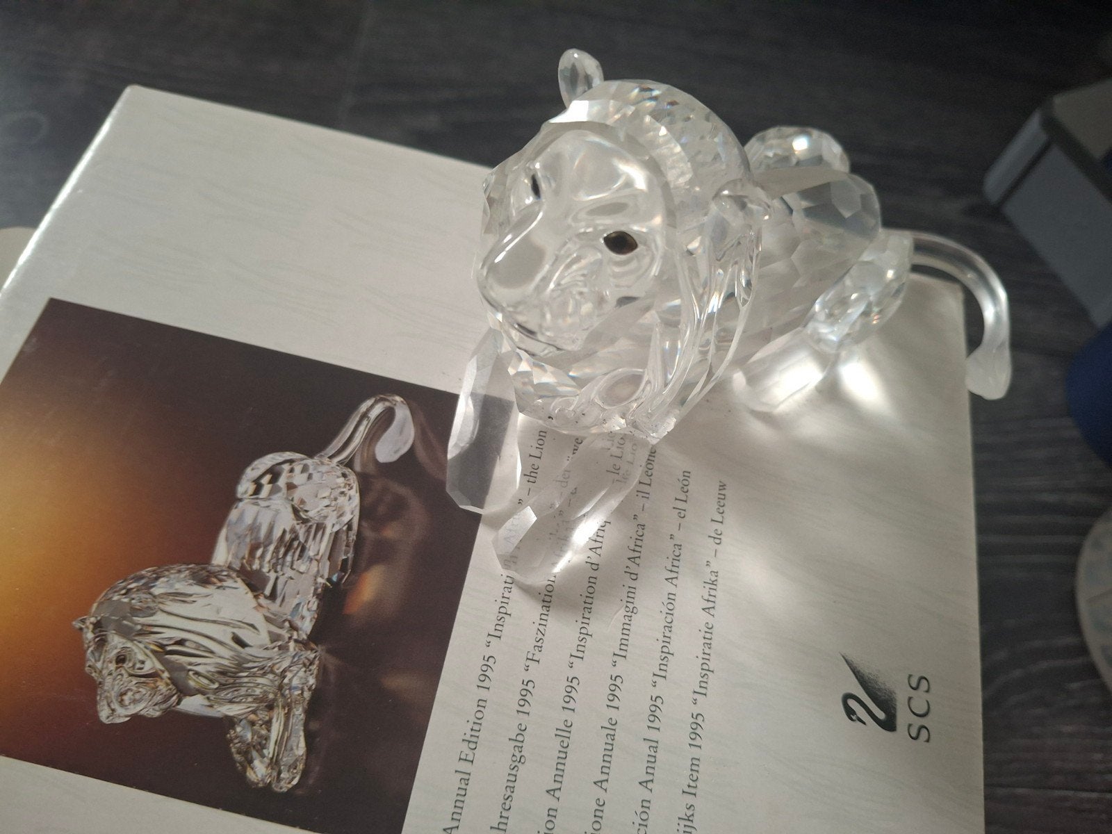 Swarovski leeuw in doos, Verzamelen, Ophalen, Zo goed als nieuw, Figuurtje