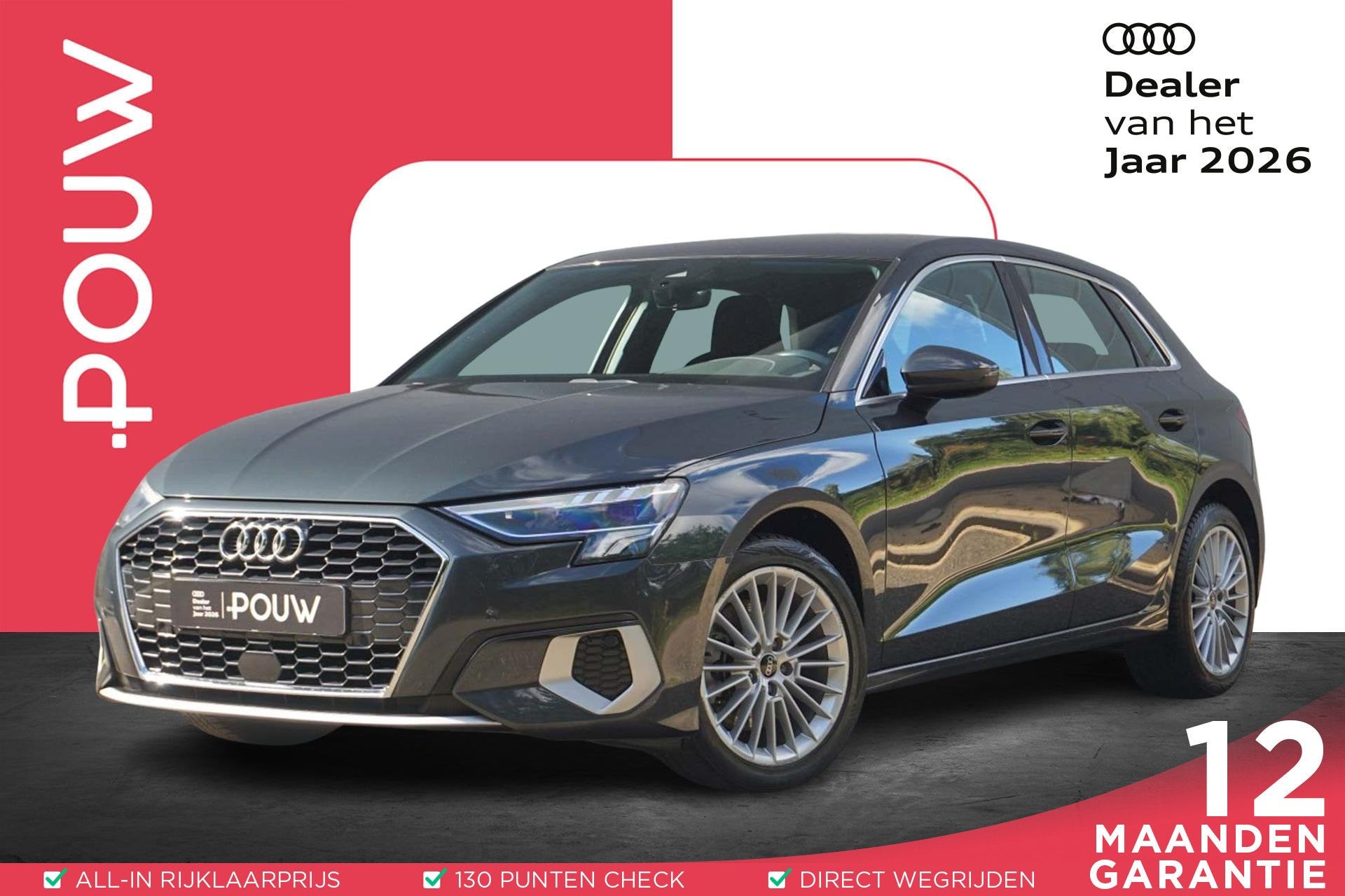 Audi A3 Sportback 30 TFSI 110pk MHEV S-tronic Advanced Editi, Stof, Gebruikt, Origineel Nederlands, Bedrijf