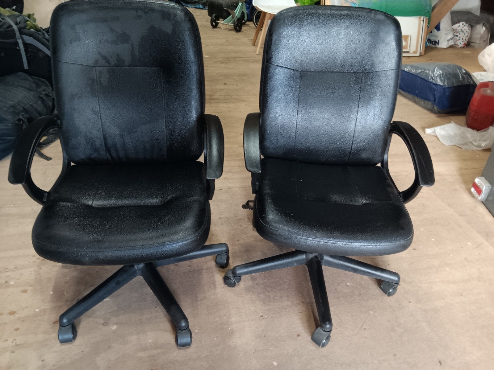 2 bureaustoelen, Ophalen, Gebruikt, Zwart