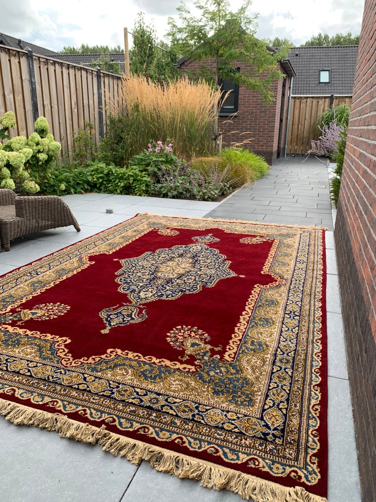 Prachtig Sfeervol Nieuw Vintage Vloerkleed Zuiver Scheerwol., Ophalen, 200 cm of meer, Zo goed als nieuw, Rechthoekig