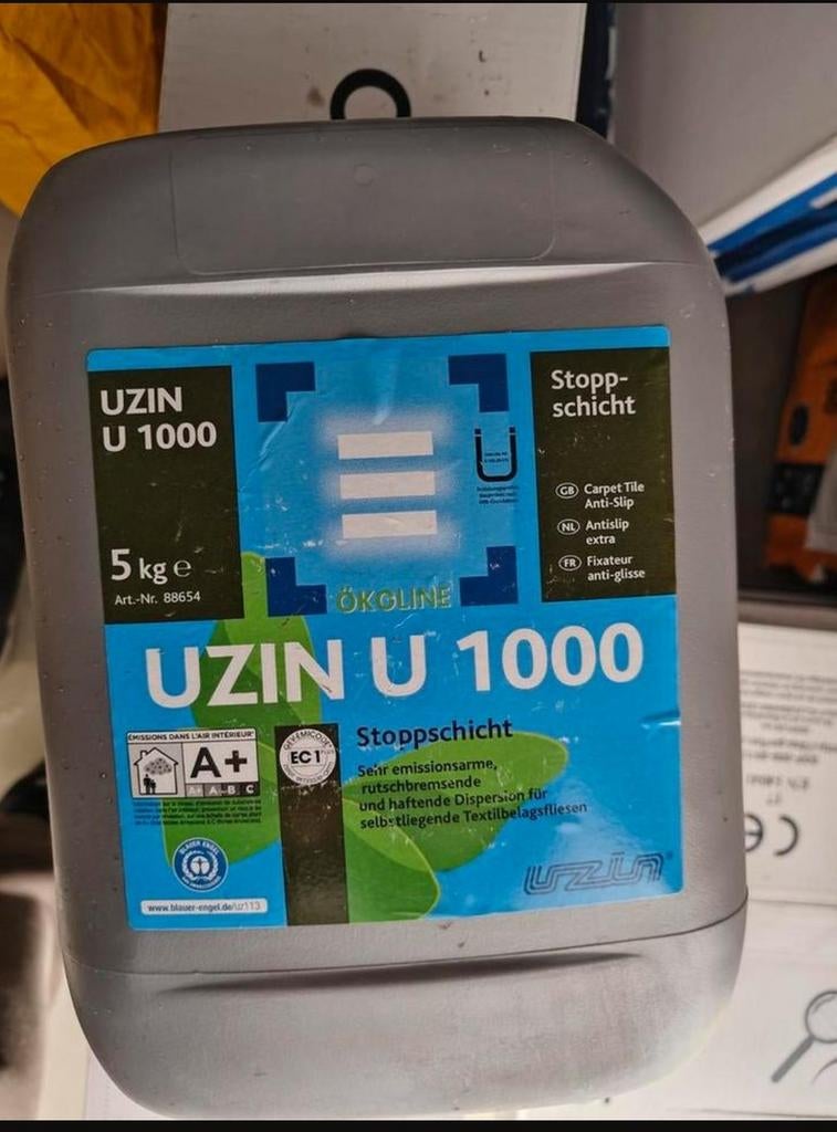 UZIN U 1000 Antislip Lijm 5 kg - Stoppschicht, Huis en Inrichting, Ophalen of Verzenden, Nieuw, Minder dan 10 m², Tapijttegels