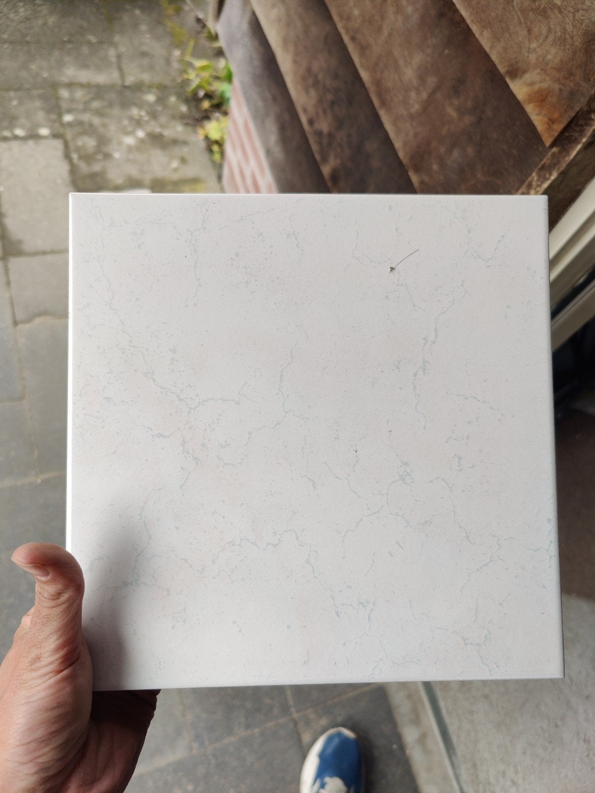 Witte Tegels blauwtint 16 van 25x25 cm + 36 van 25x33, Ophalen, Zo goed als nieuw, 20 tot 40 cm, Minder dan 5 m²