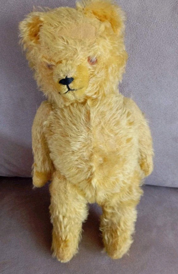 Vintage Gele Teddybeer - 40 cm, Ophalen of Verzenden, Gebruikt