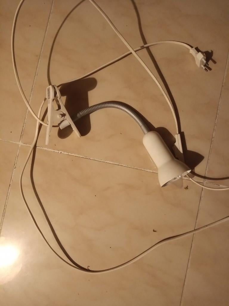 Flexibele lamp, wit met knijper, TL buisje en meer lamp, Ophalen