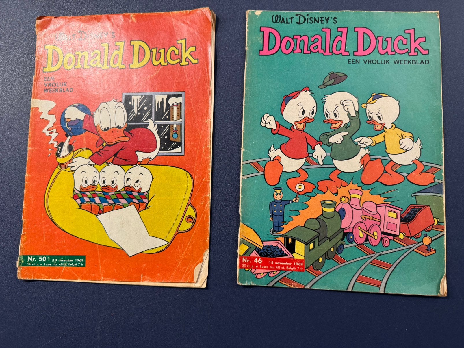 Donald duck stripblad nr 46 en 50 1969, Gelezen, Europa, Ophalen of Verzenden, Meerdere comics
