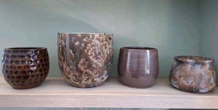 Grote decoratieve bloempot, plantpotten, potten - Keramiek, Tuin en Terras, Ophalen, Overige materialen, Minder dan 30 cm, Rond