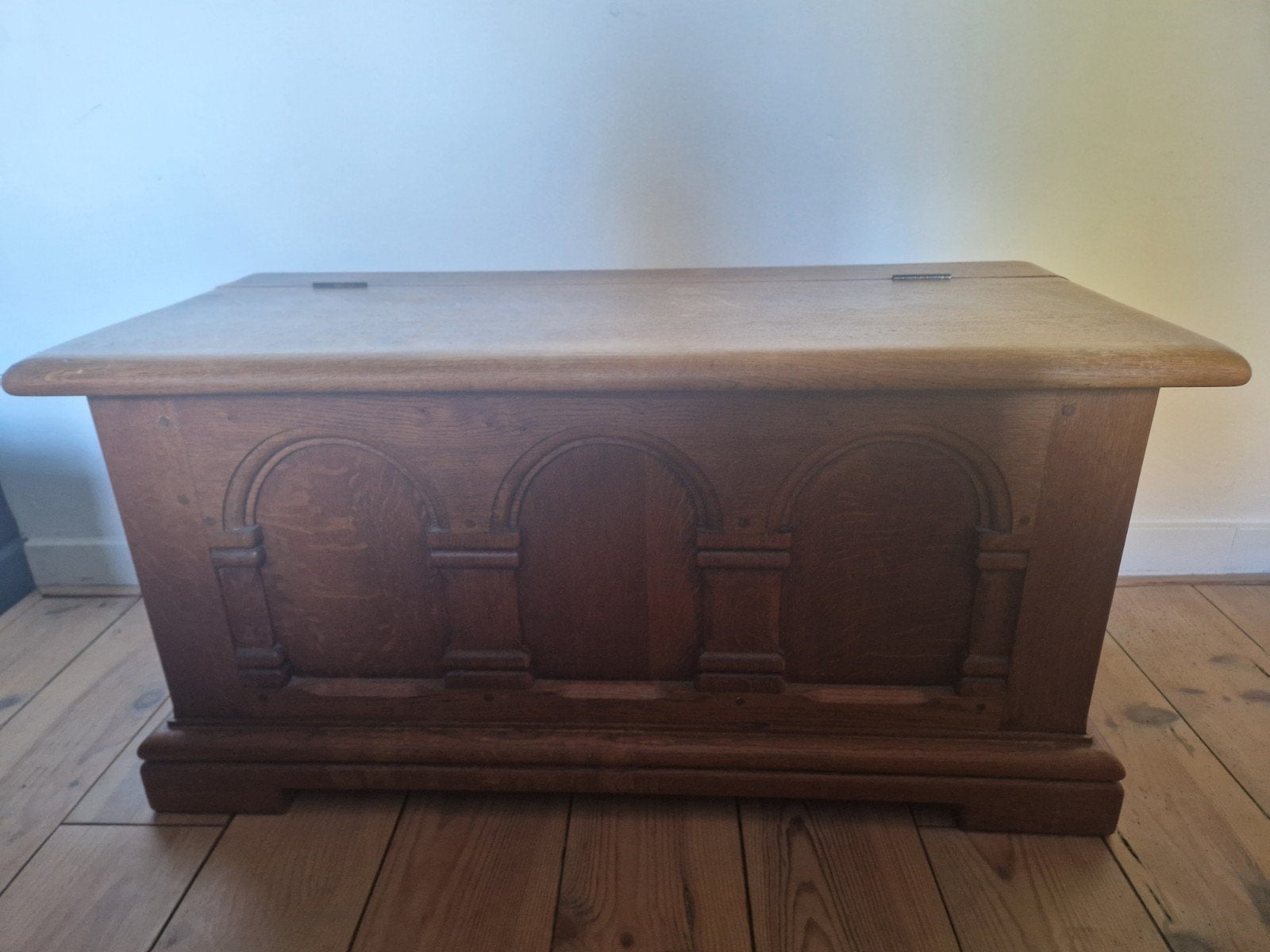 Massief houten opbergkist (110x54x48), Antiek en Kunst, Ophalen