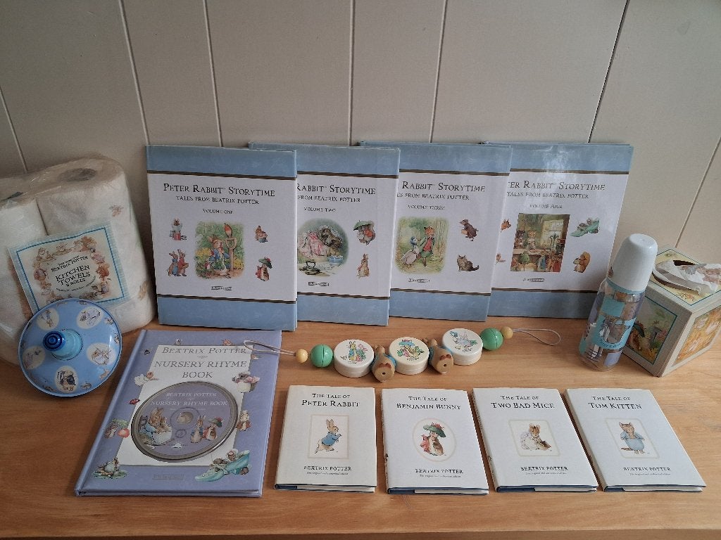 Beatrix Potter Peter Rabit Verzameling wagenspanner babyfles, Ophalen, Zo goed als nieuw