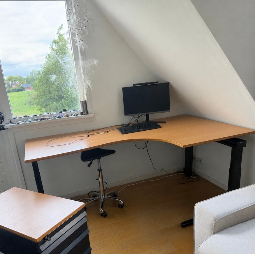Hoekbureau 200x120 Ahrend + ladenkastje t.e.a.b., Huis en Inrichting, Bureaus, Ophalen, Gebruikt, 120 cm, Hout