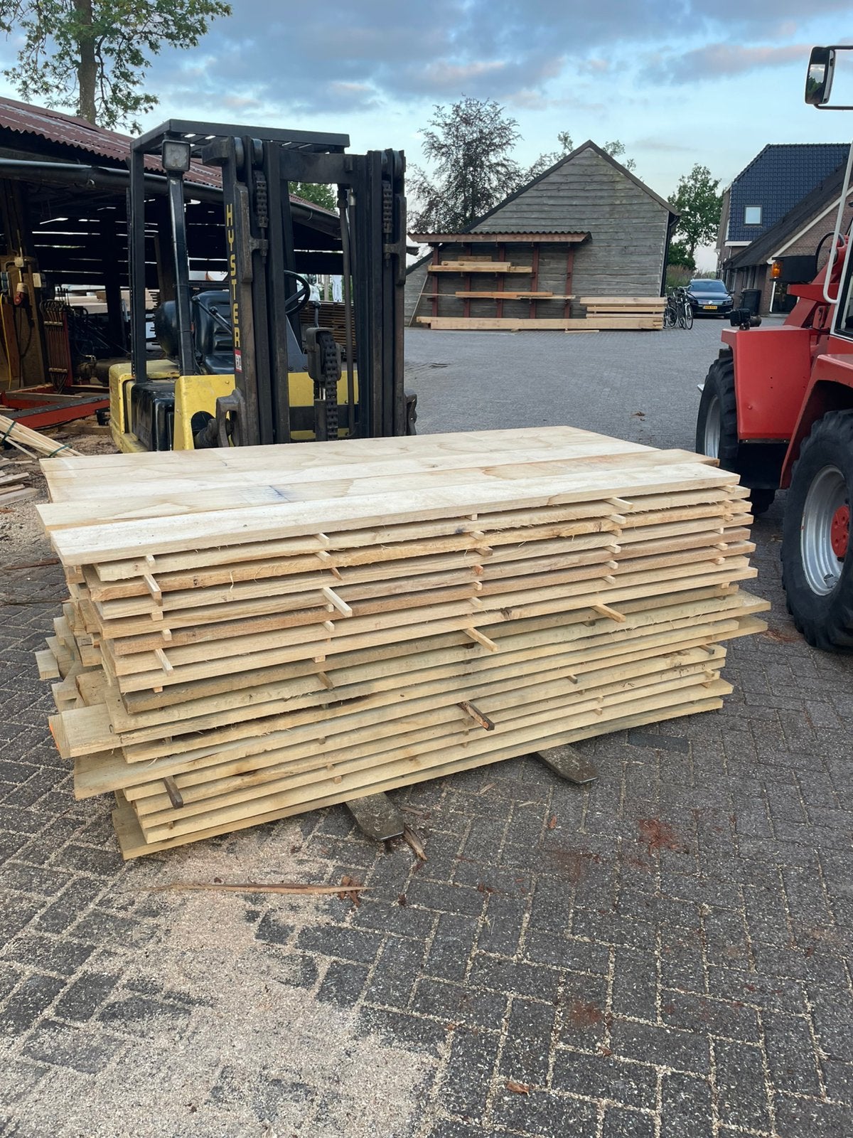 Pakket eiken planken, Tuin en Terras, Palen, Balken en Planken, Ophalen, Planken, Nieuw, Hardhout