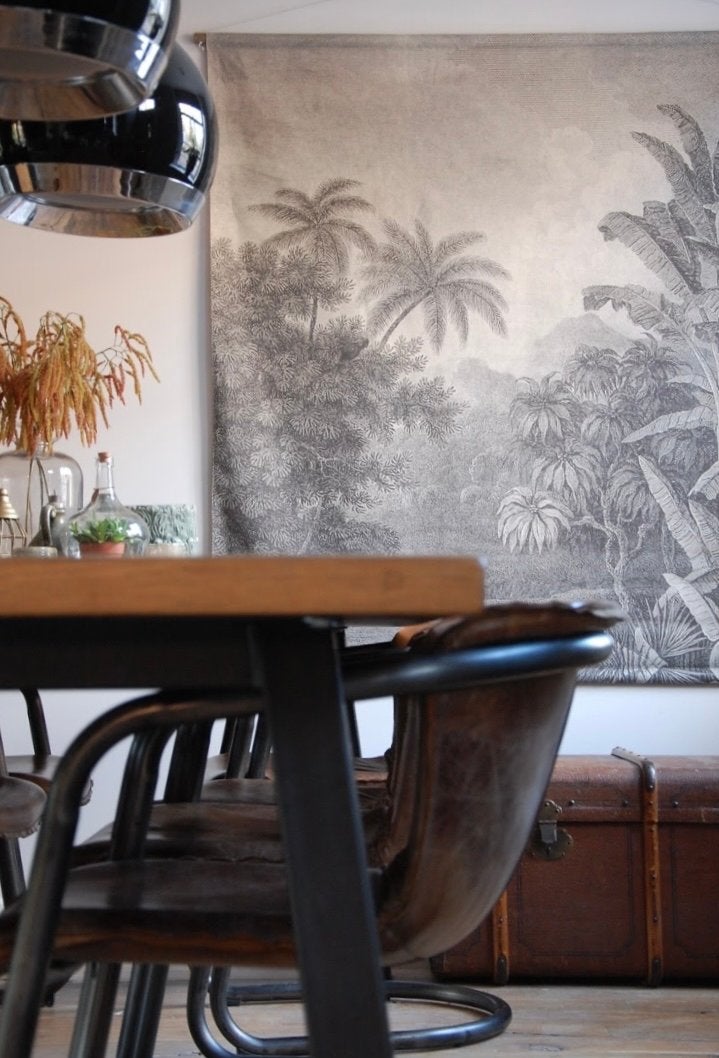 HK Living Wandkaart Jungle XXL - 154x154 cm, Ophalen, 154 cm, Zo goed als nieuw, 154 cm