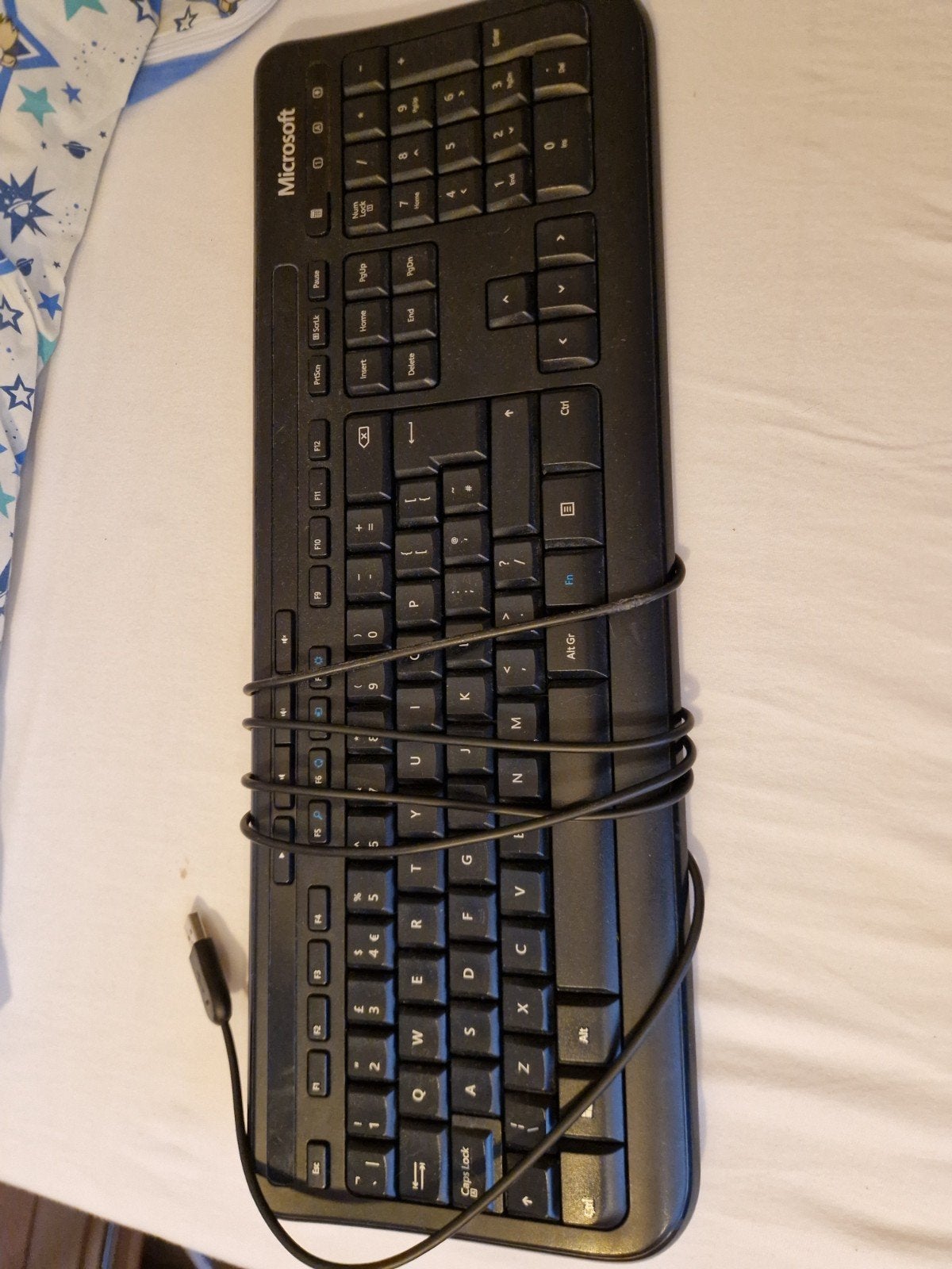 Microsoft Wired Keyboard 600 - Bedraad QWERTY Toetsenbord, Computers en Software, Ophalen, Qwerty, Numeriek gedeelte, Gebruikt