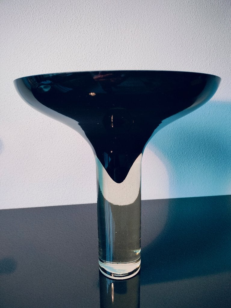 Vaas Schaal Art Design Murano Sommerso Zwart 1970, Ophalen of Verzenden