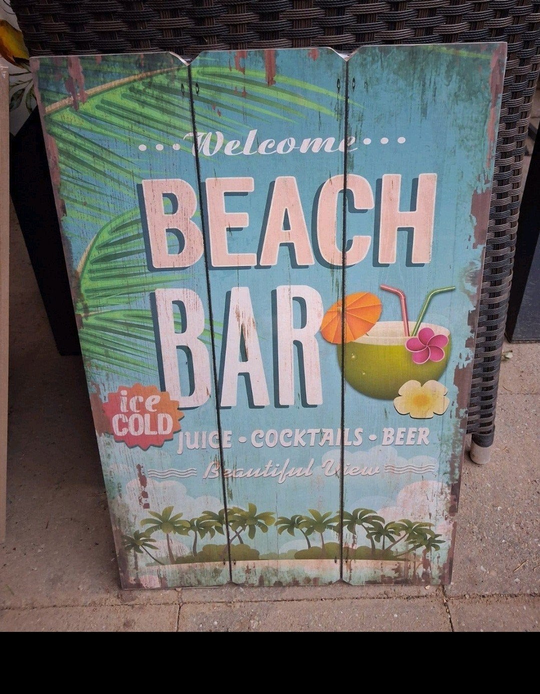 Beach Bar Coctail wandbord, Verzenden, Nieuw, Varios, Nvt
