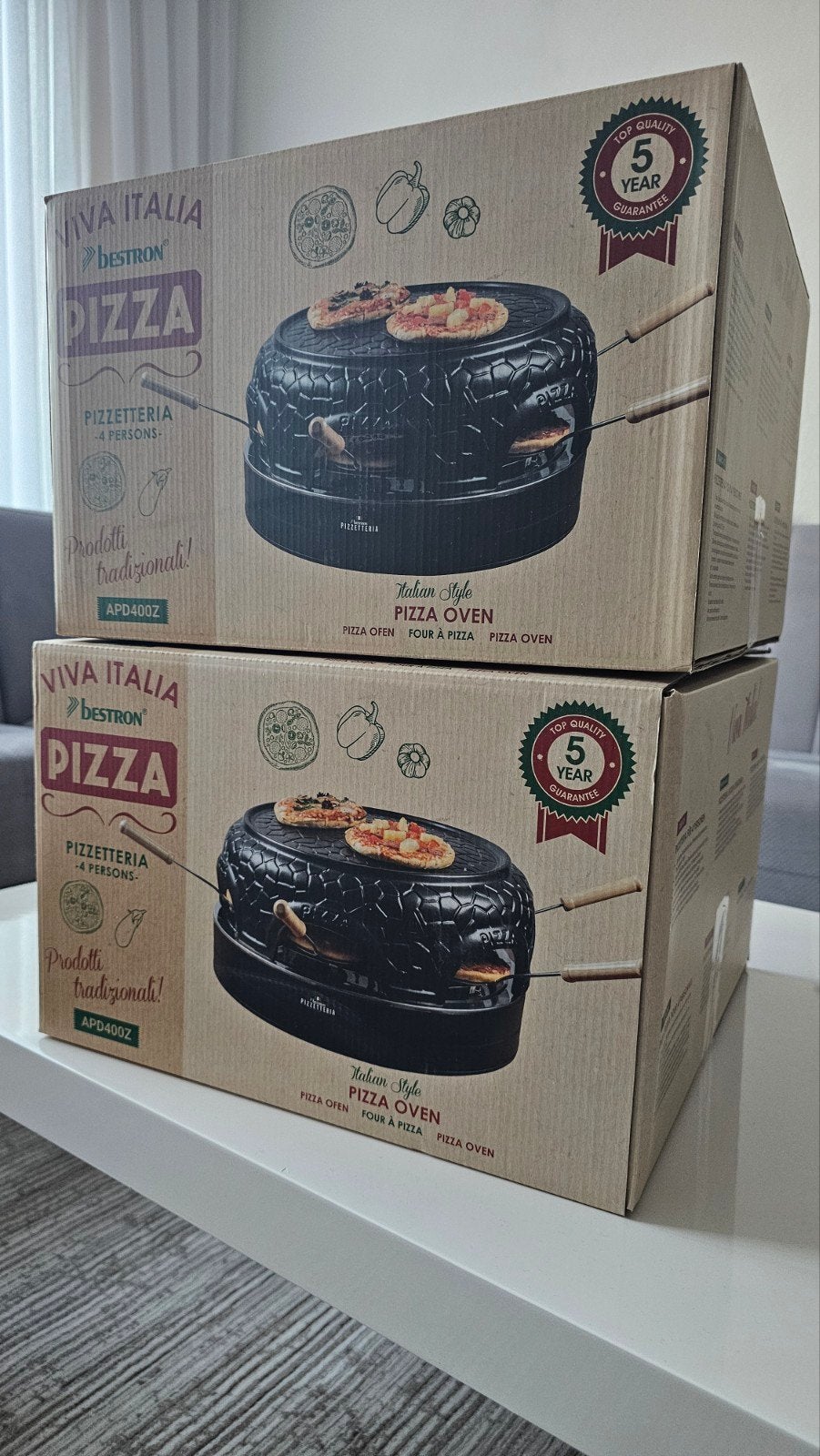 Bestron Viva Italia Pizzaoven - Pizzarette voor 4 personen, Ophalen of Verzenden, Nieuw, Minder dan 45 cm