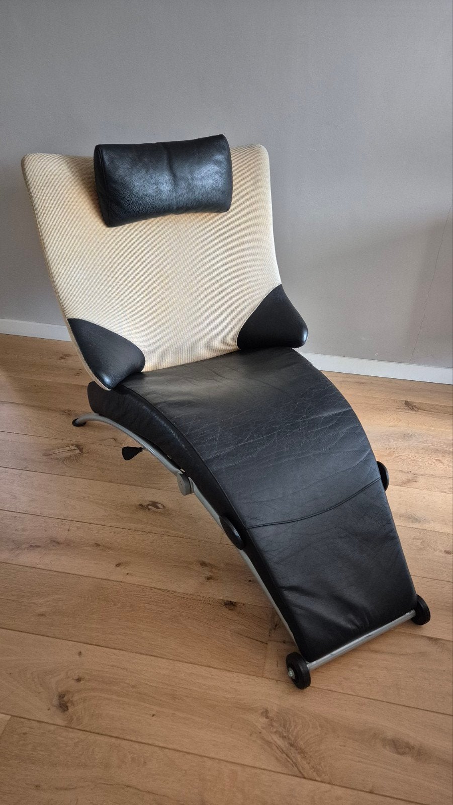 Vintage verstelbare relax-/ tv-stoel | Solo 699 | stof leer, Gebruikt, 125 tot 150 cm, Leer, Postmodern, space age, Duits design