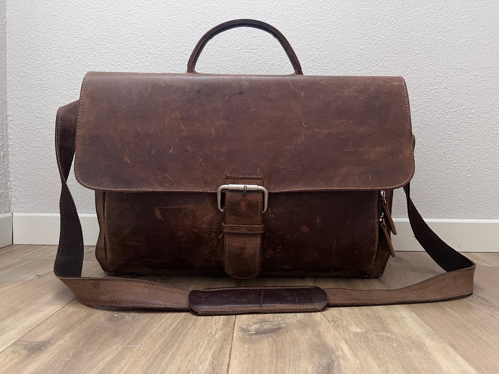 Plevier Laptoptas, Overige merken, Gebruikt, Bruin, Verzenden