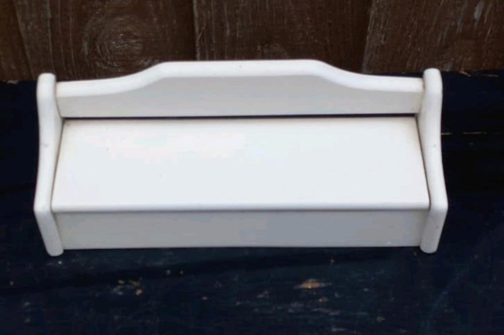 Vintage Houten Kammenbakje / Wandbakje - Wit, Ophalen of Verzenden