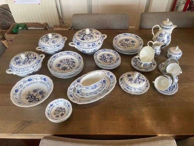 Servies Kobalt blauw Zwiebelmuster, Ophalen, Zo goed als nieuw, Overige stijlen, Porselein