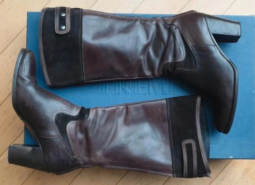 Tremp leren laarzen maat 39,5 Bruin, Kleding | Dames, Ophalen of Verzenden, Zo goed als nieuw, Bruin, Hoge laarzen