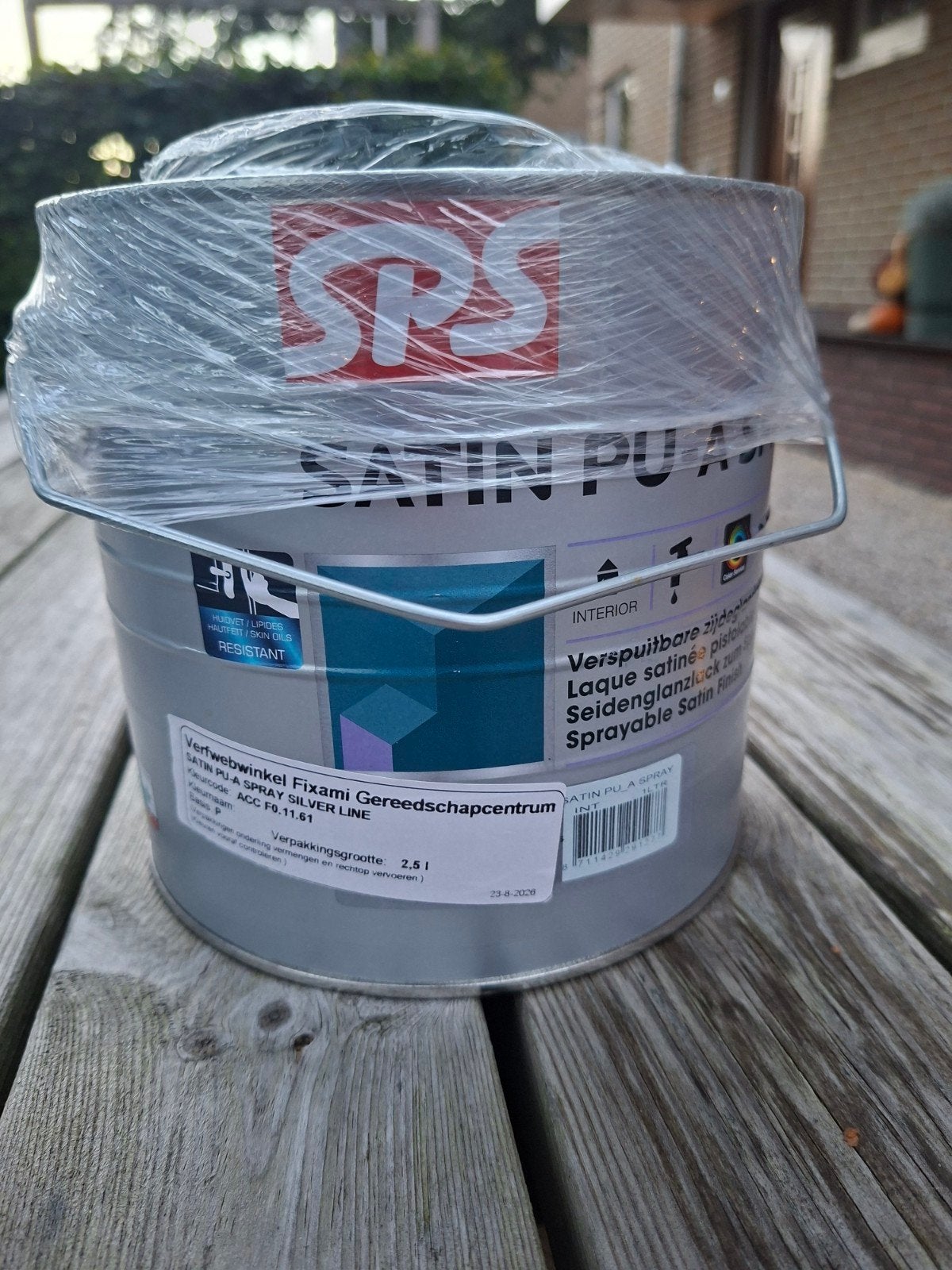 SPS Spuitlak Satin PU-A Silver Line F0.11.61 + Primer, Overige kleuren, Nieuw, Ophalen of Verzenden, Lak