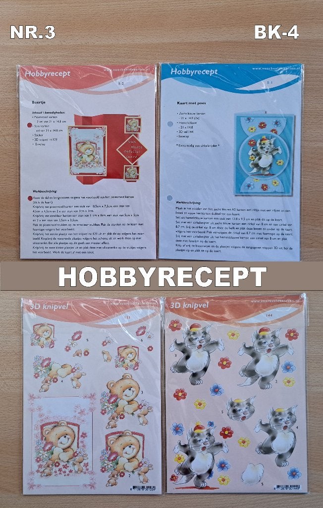 nr.3 HOBBYRECEPT 2 PAKKETJES - VOOR KAARTEN MAKEN, Ophalen of Verzenden, Nieuw, Overige thema's, Overige typen