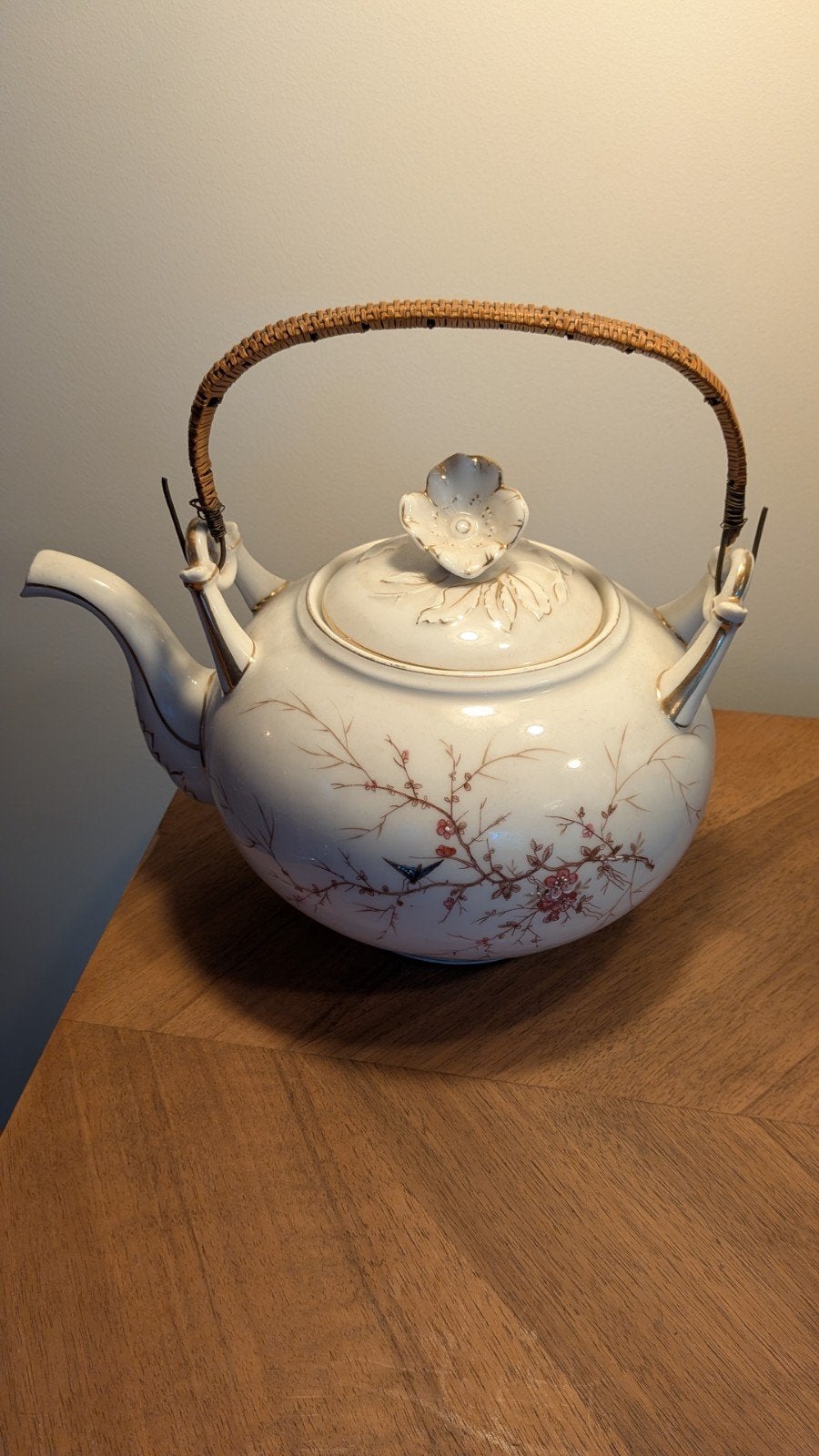Antieke Japanse theepot met bamboe handvat, Ophalen