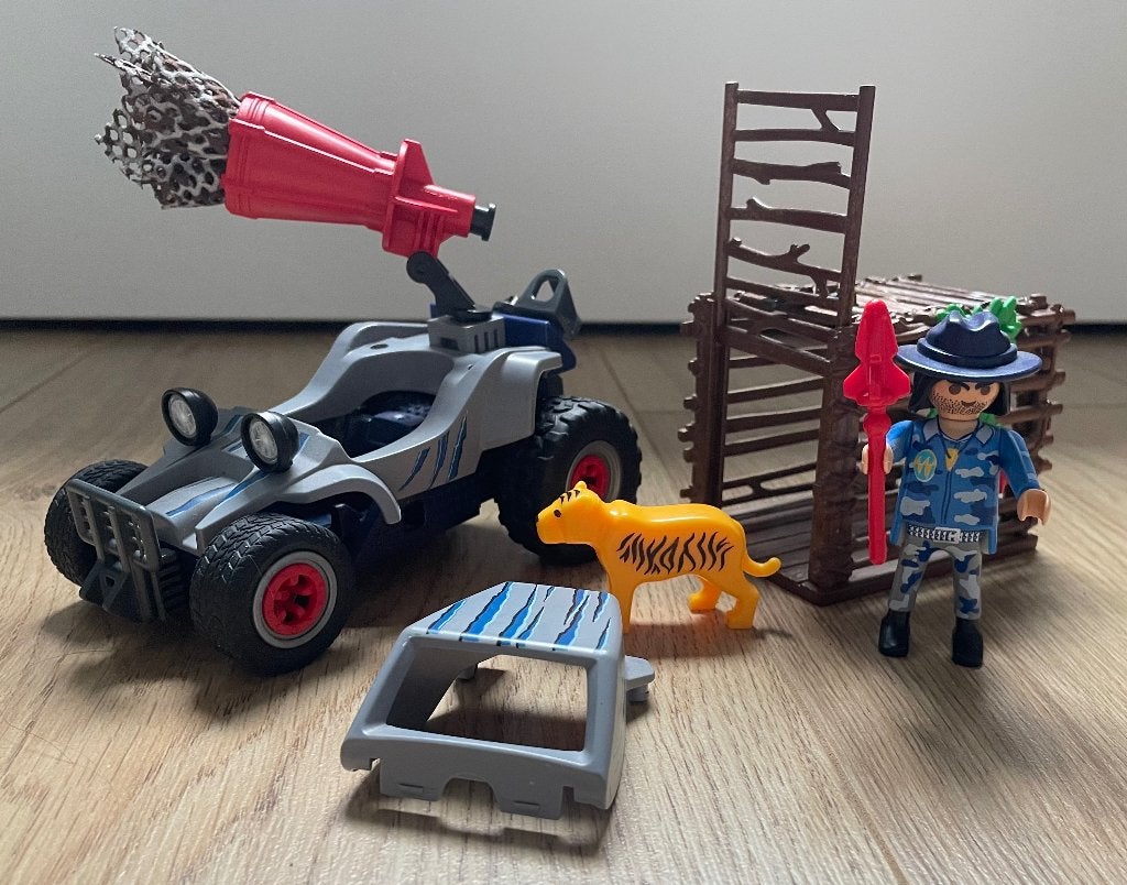 Playmobil buggy met stroper, schietend kanon, tijger en kooi, Ophalen, Zo goed als nieuw