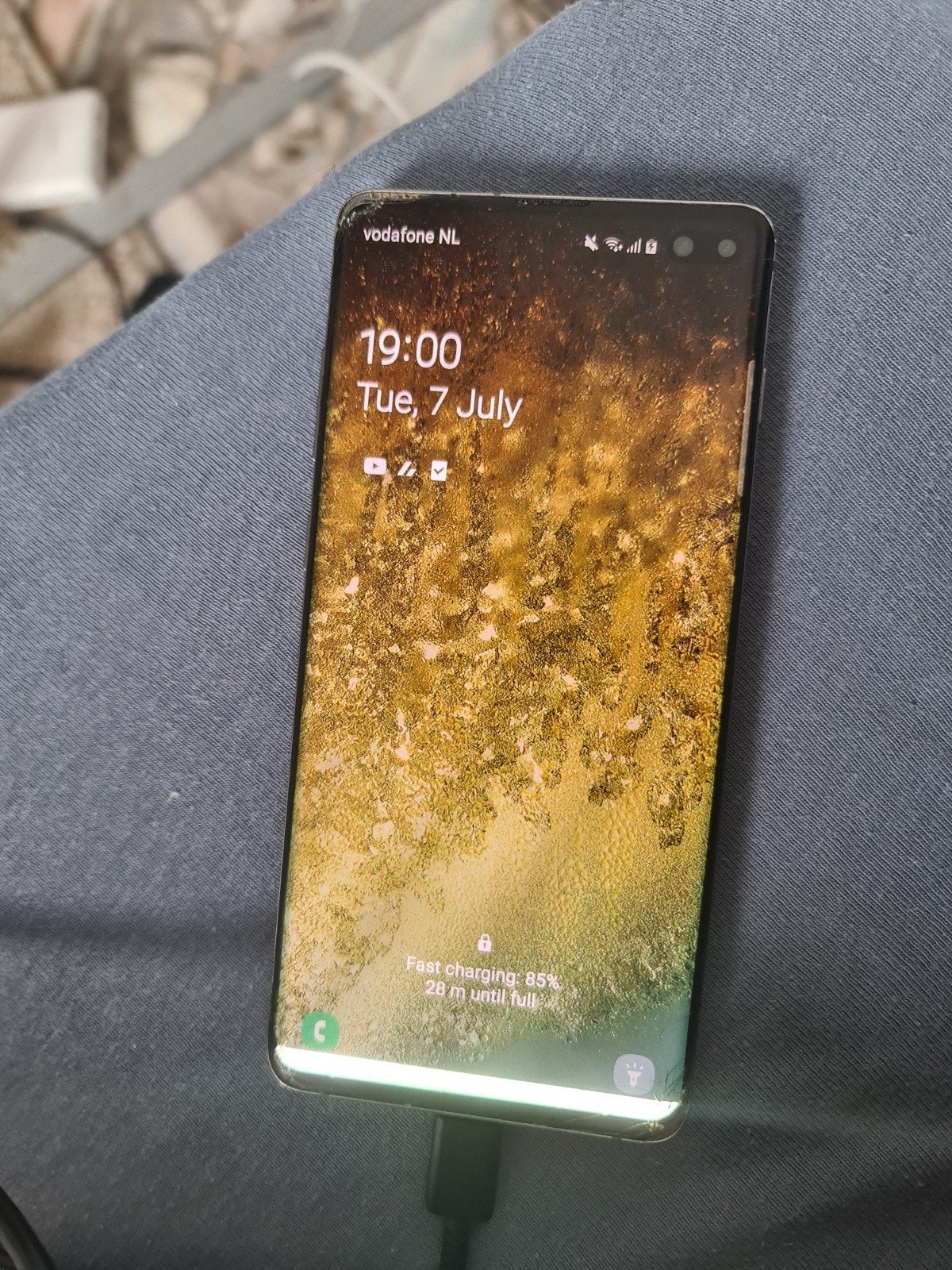 Samsung Galaxy S10 Plus 512 GB - schade scherm, Zwart, Zo goed als nieuw, Galaxy S10, 512 GB