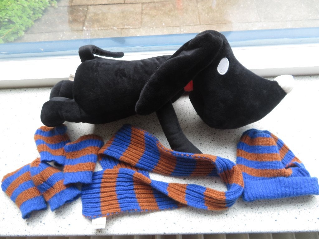 Hond Takkie van Hema knuffel om aan te kleden Jip & Janneke, Hema, Zwart, Zo goed als nieuw, Wasbaar
