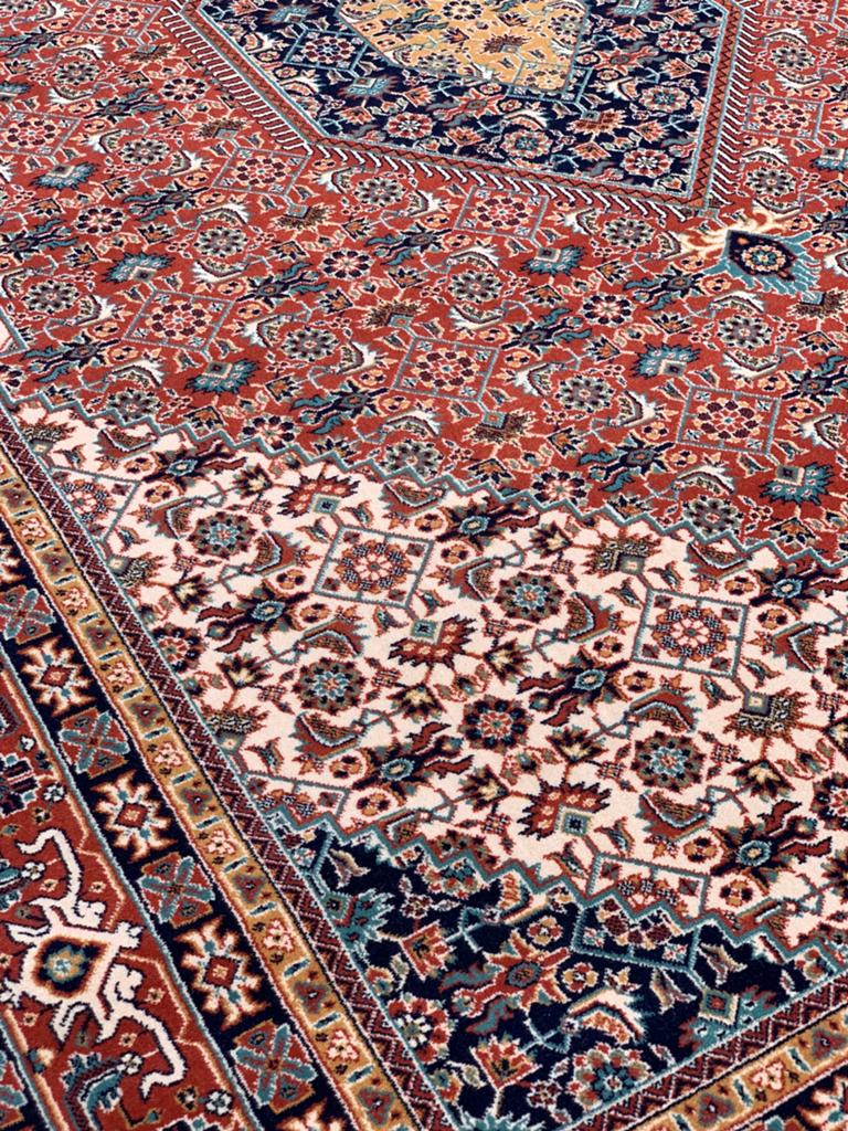 Schitterend Sfeervol Vintage Vloerkleed in NIEUWSTAAT., Ophalen, Blauw, 200 cm of meer, Zo goed als nieuw