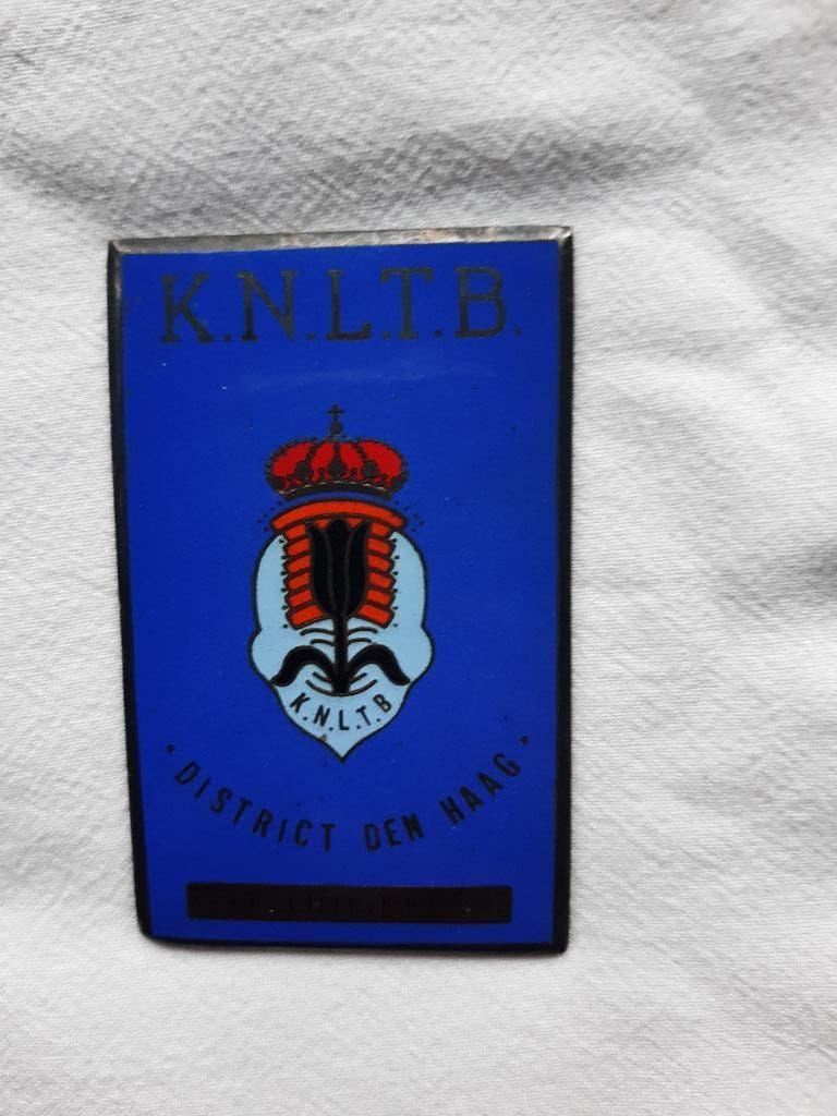 orgineel emaille bord  deurplaatje k.n.l.t.b tennis en padel, Ophalen of Verzenden