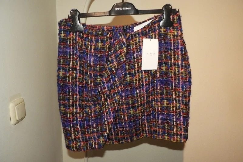 IRO Nieuwe bonte rok aparte stof soort boucle look Nieuw 40