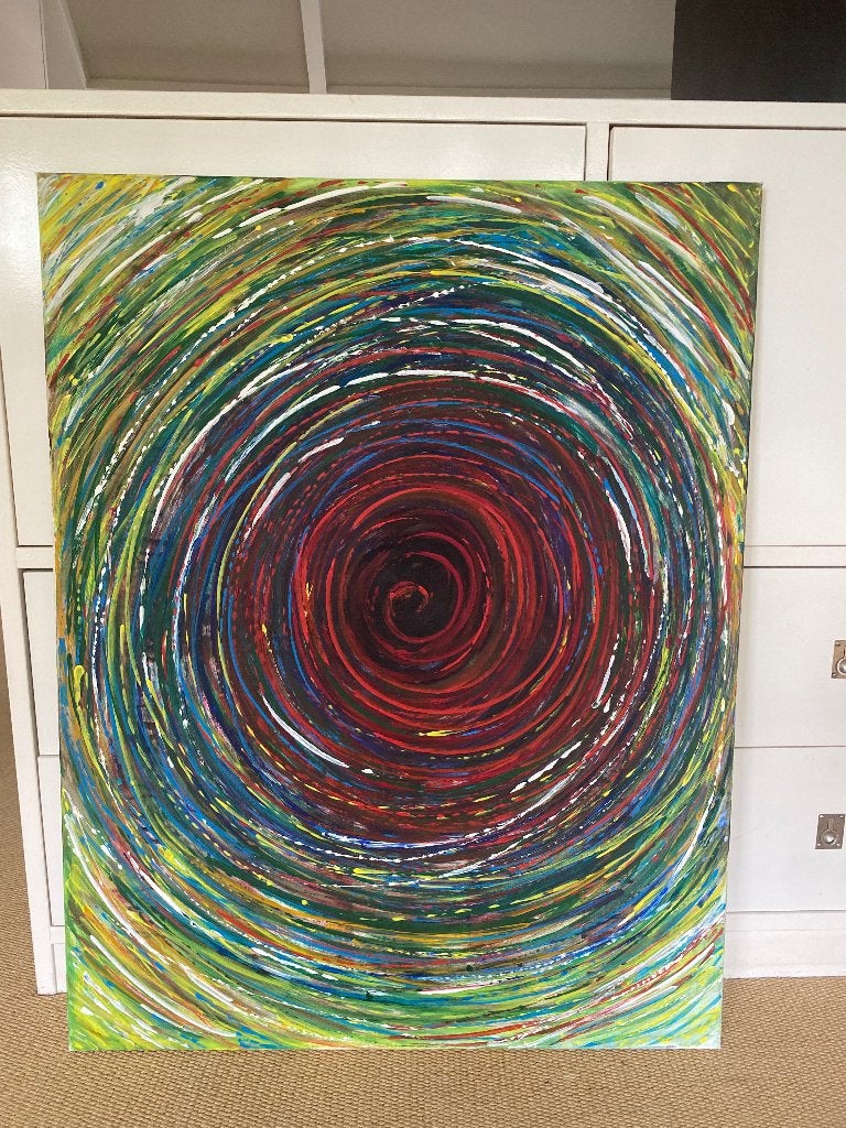 Abstract schilderij, Ophalen, Abstract, Acrylverf, Op houten frame