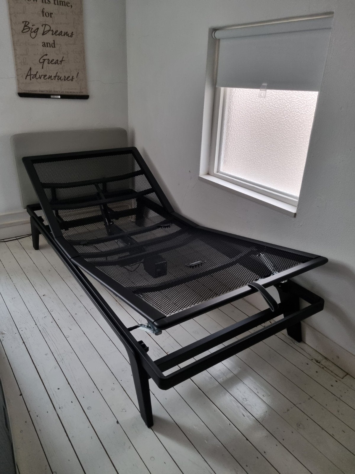 Auping Orginal Deep Black + elektrisch verstelbare bedbodem, Ophalen, Verstelbaar, 90 cm, Eenpersoons