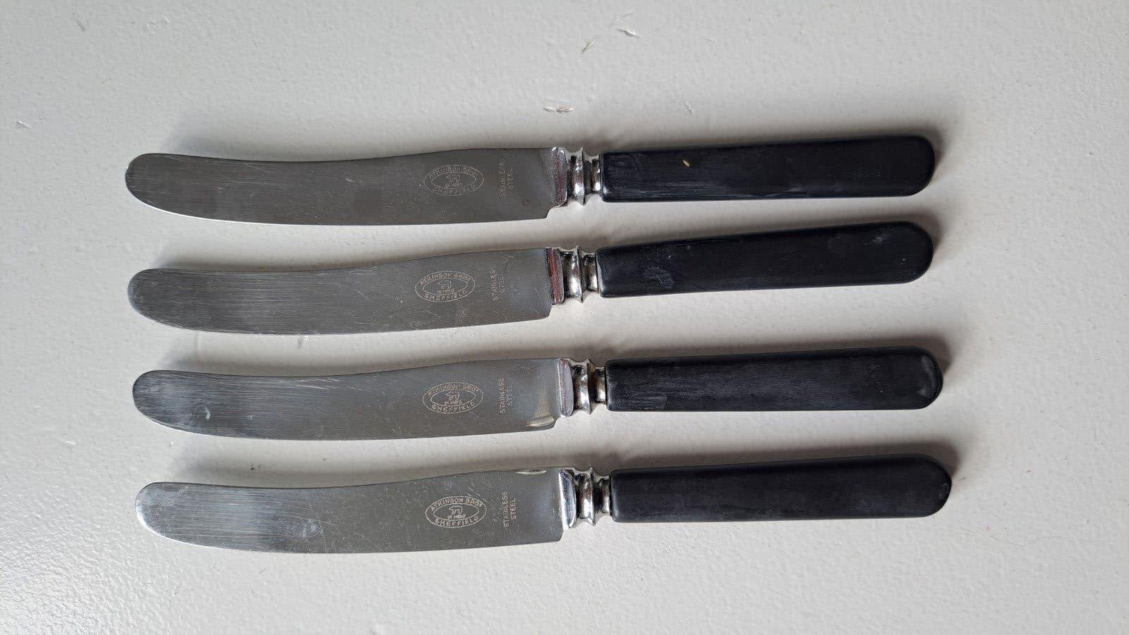 4 dessertmessen Atkinson Bro's Sheffield zwart ebba heft, Ophalen of Verzenden